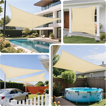 Sombra toldo de vela con bloqueo de rayos UV, 12' x 16', permeable.