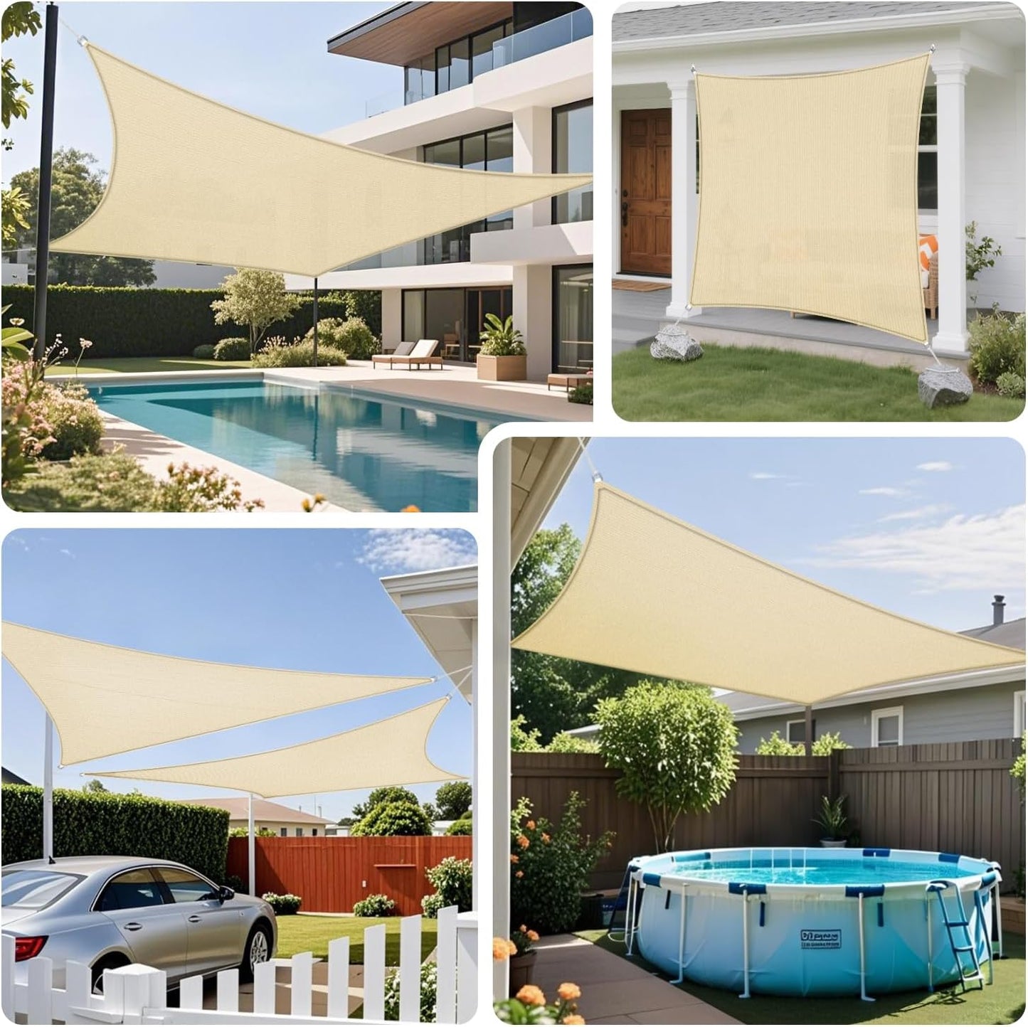 Sombra, toldo de malla, 16' X 22', bloqueo de rayos UV 95%, permeable.