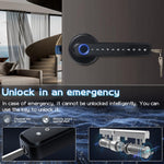 Cerradura de puerta con huella dactilar, cerradura de puerta inteligente con teclado, cerradura de entrada sin llave, con asa para hogar, hotel, oficina, departamento, recámara