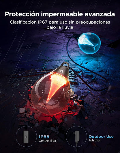 Guirnalda de Luces Govee H7025, 48 pies, RGBWIC Regulable, IP67.