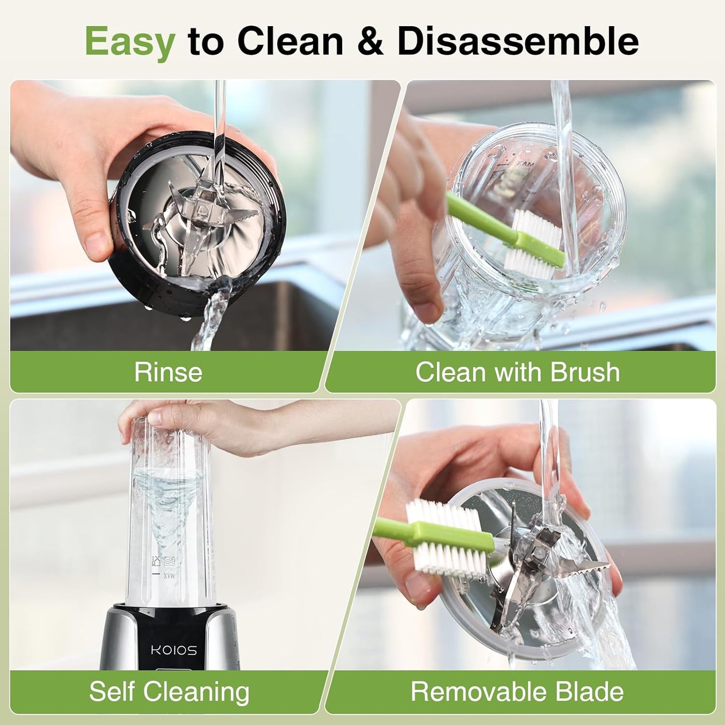 Batidora personal de presion de 1000 W para batidos. KOIOS