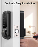 SohoTeco - Cerradura de puerta con huellas dactilares para frontal, color negro