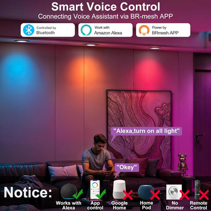 Luces Led empotrada inteligente de 6" RGBCW 15W LED Cloudy Bay 6 pack