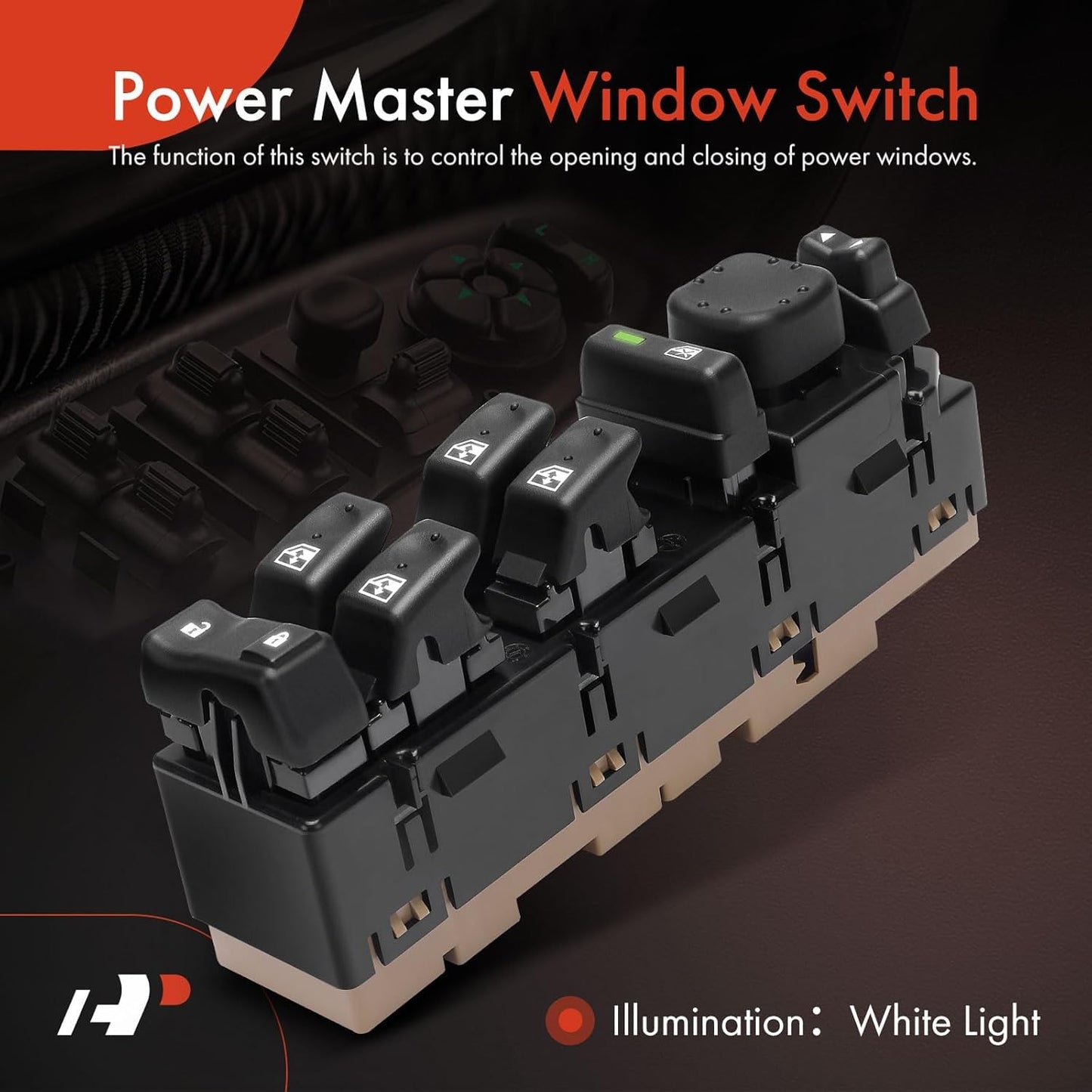 A-Premium, Interruptor de ventana eléctrica, Cadillac 03-07.(USADO)