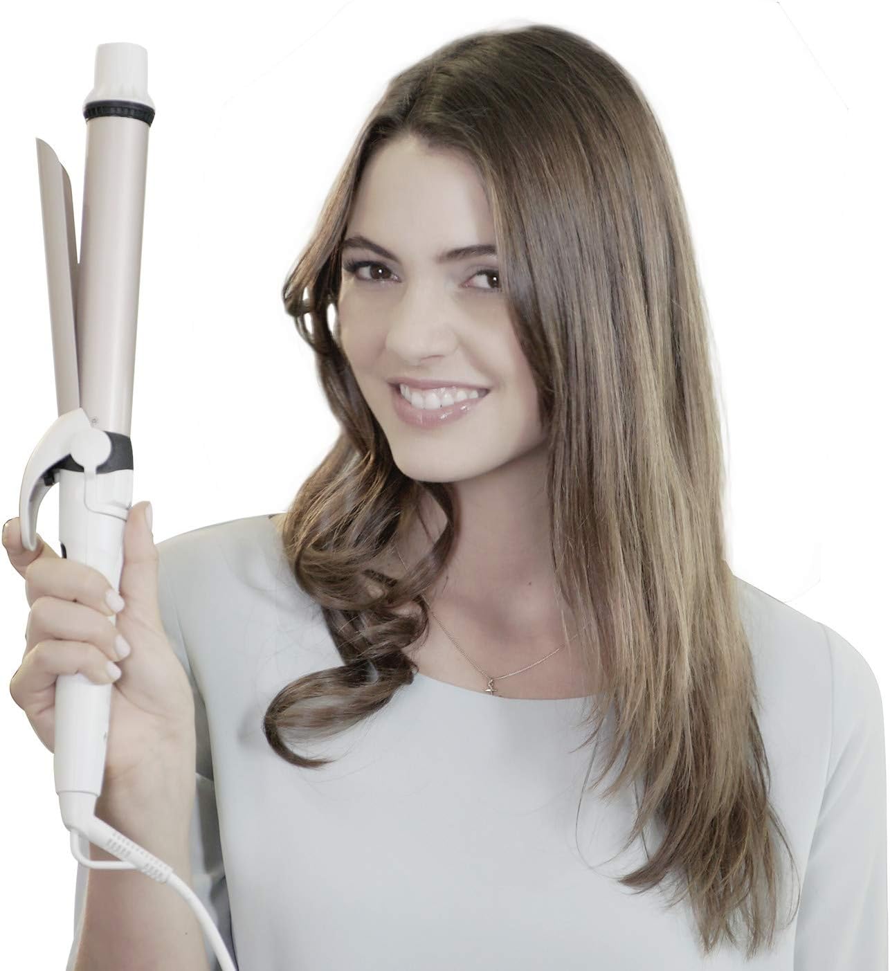 MIRACOMB Rizador de pelo de cerámica, temporizador inteligente.