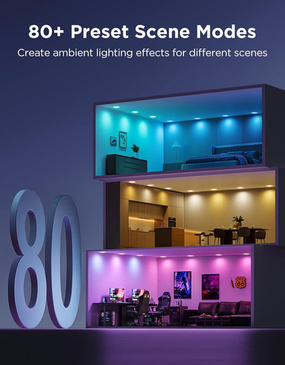 Luces empotrables Govee H601F de 6", LED Smart, RGBIC Alexa, 4pack.