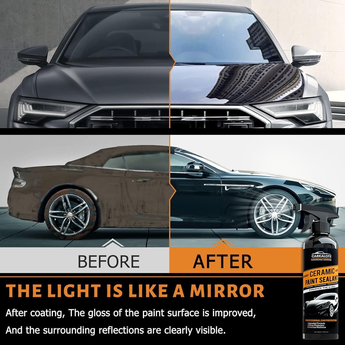 Kit de sellador cerámico rápido, recubrimiento cerámico ultrahidrofóbico.