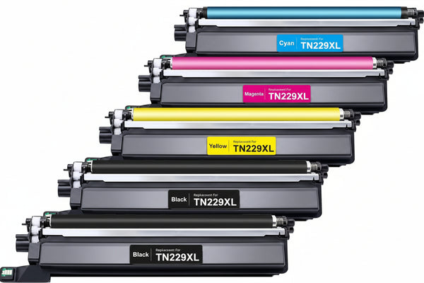 Cartuchos de tóner compatibles para Brother TN229X, 5 Pack