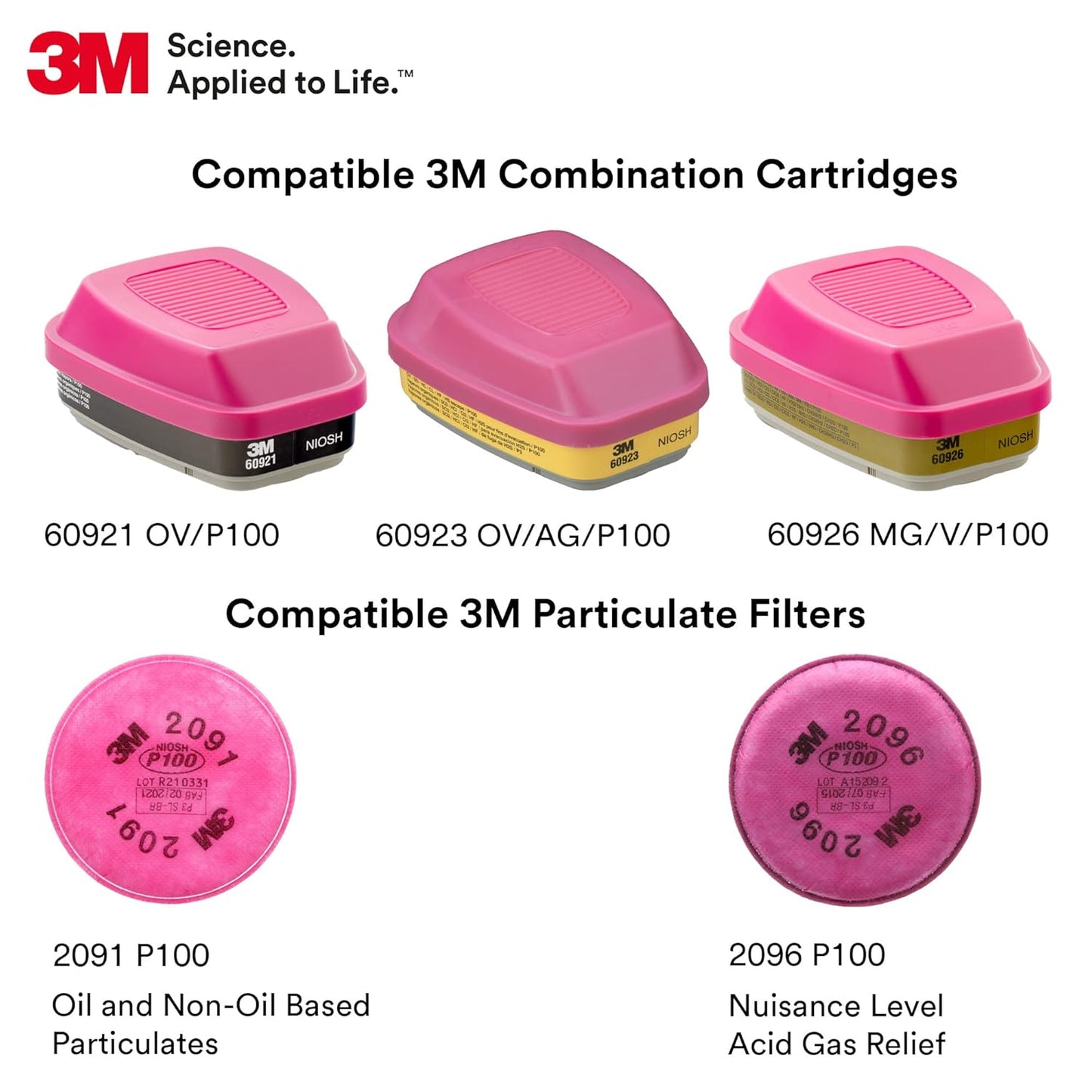 Respirador facial completo 3M 6900, tamaño grande.