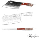 Cuchillo de carne japonés Jikko, Phoenix Edition, hoja de 7.3".