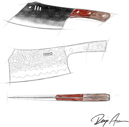 Cuchillo de carne japonés Jikko, Phoenix Edition, hoja de 7.3".