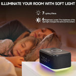 Reloj despertador con altavoz cargador inalámbrico, despertador digital,