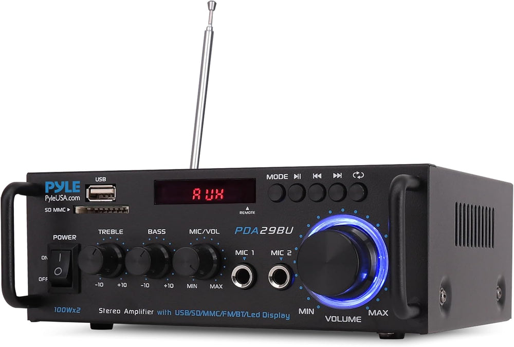 Amplificador de potencia estéreo inalámbrico Bluetooth PYLE