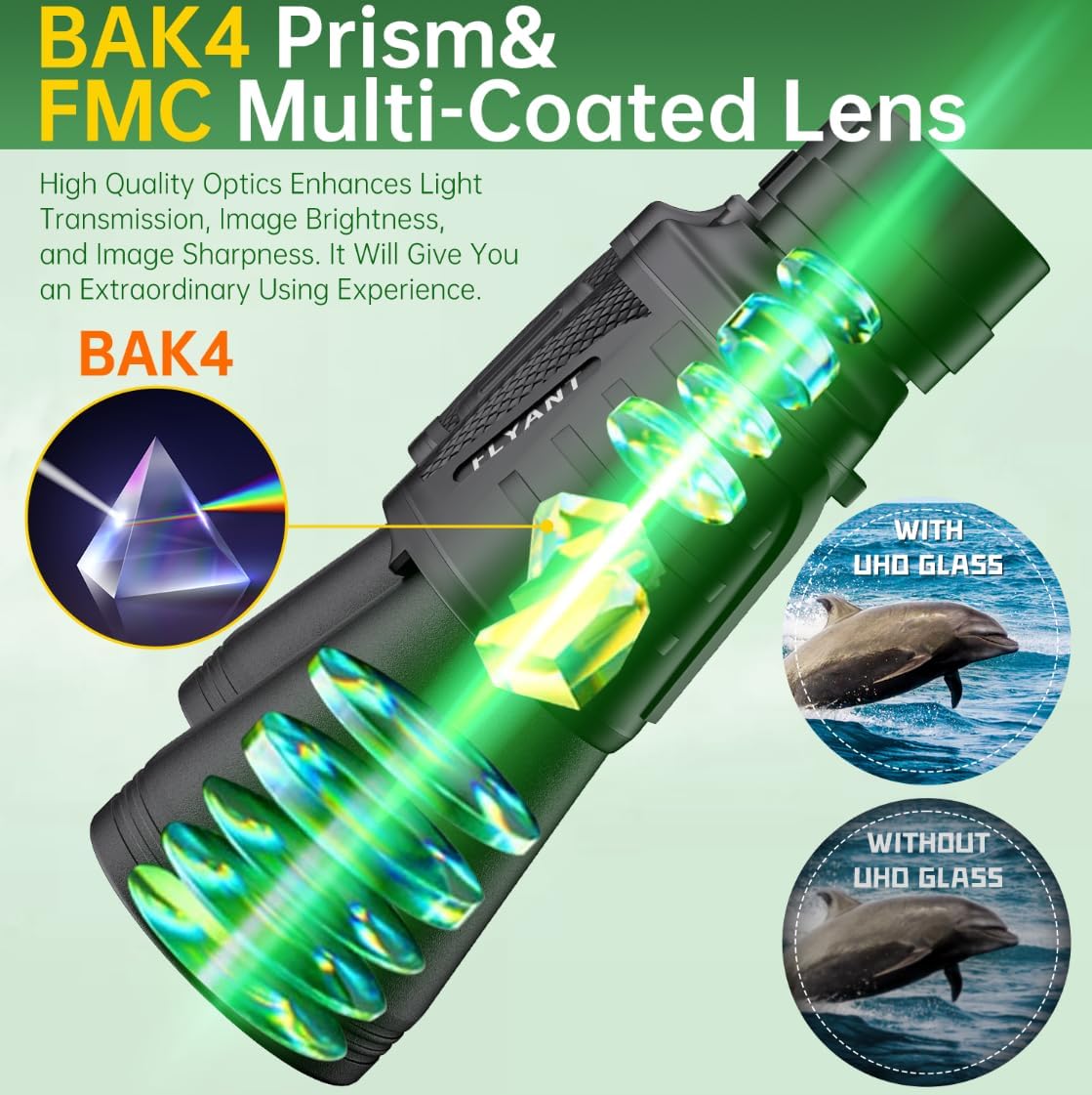 binoculares compactos impermeables,con visión de poca luz.