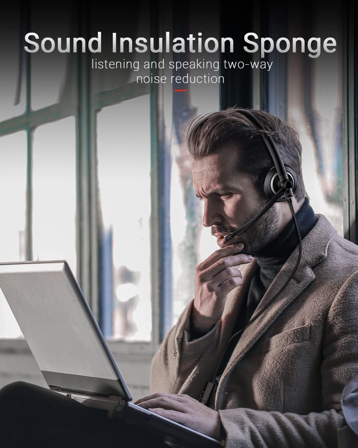 Auriculares Awatrue con cable y micrófono PC portátil