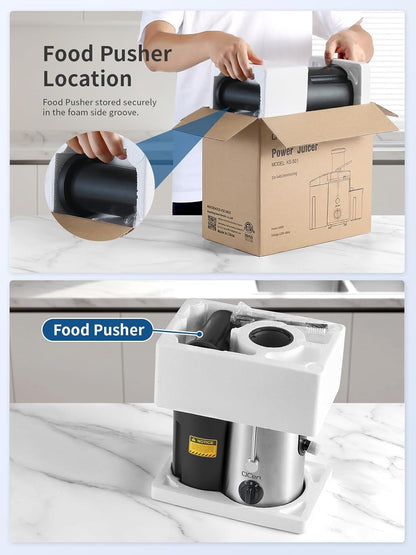 Exprimidor de frutas Qcen KS-501, centrífugo de 500 W, sin BPA.