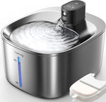 Fuente de agua Feelneedy inalámbrica para gatos, acero inoxidable