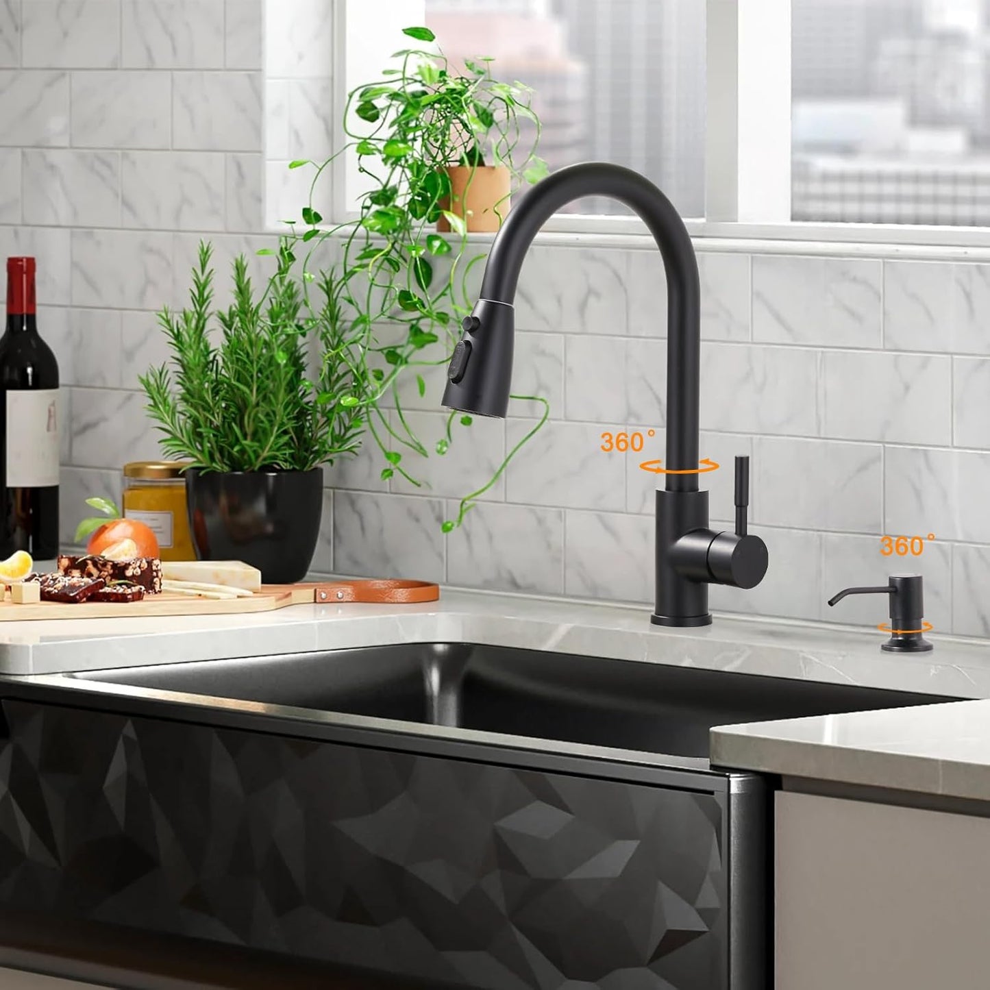 Grifo De Cocina Extraíble Grifo Monomando con rociador extraíble