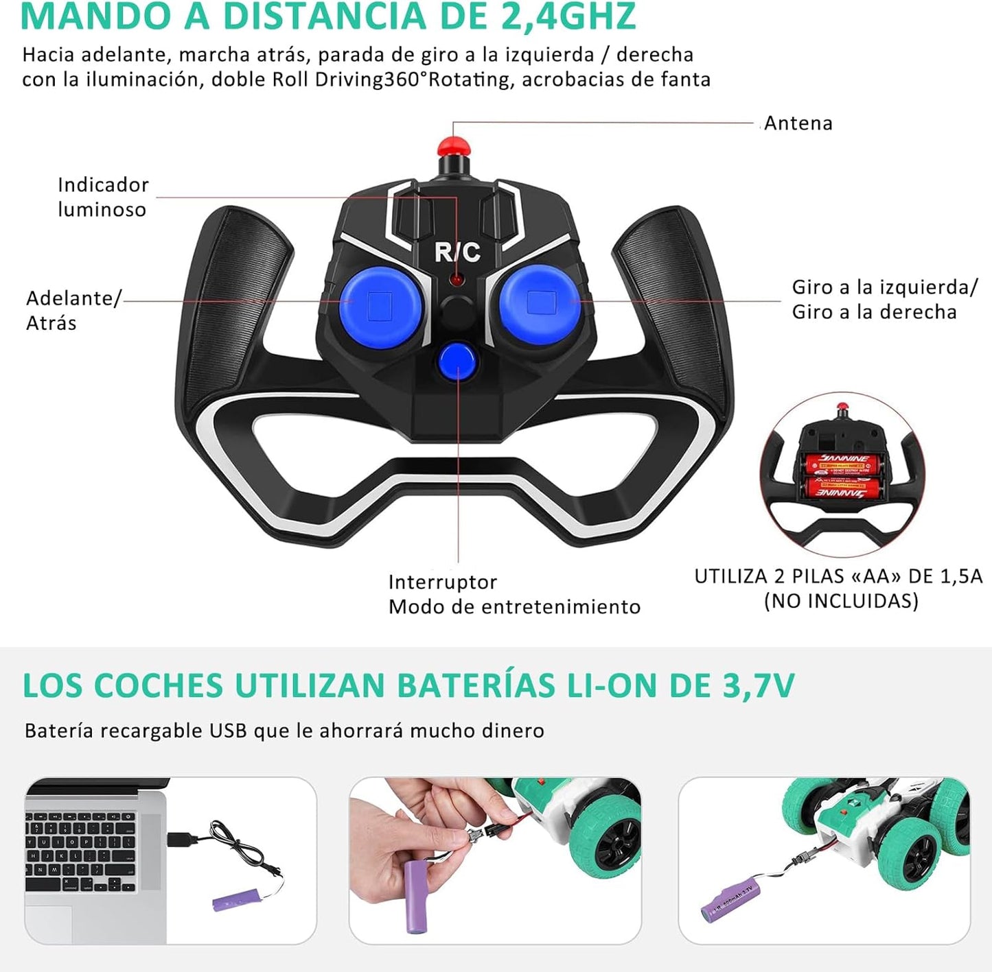 Yostyle Carro de Control Remoto, Coche RC de Acrobacia.