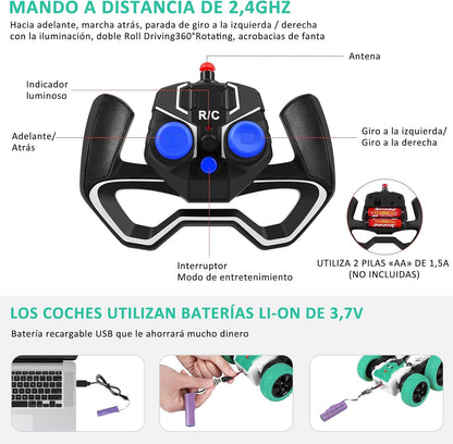 Yostyle Carro de Control Remoto, Coche RC de Acrobacia.