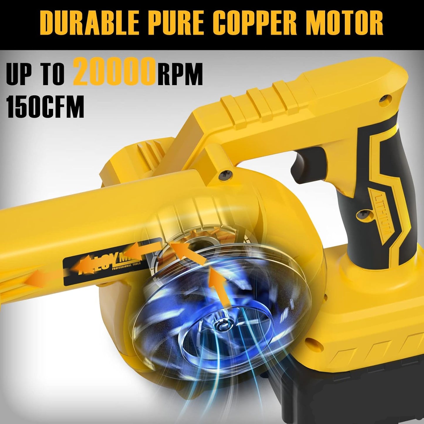 Alloyman Soplador de hojas inalámbrico para batería Dewalt.