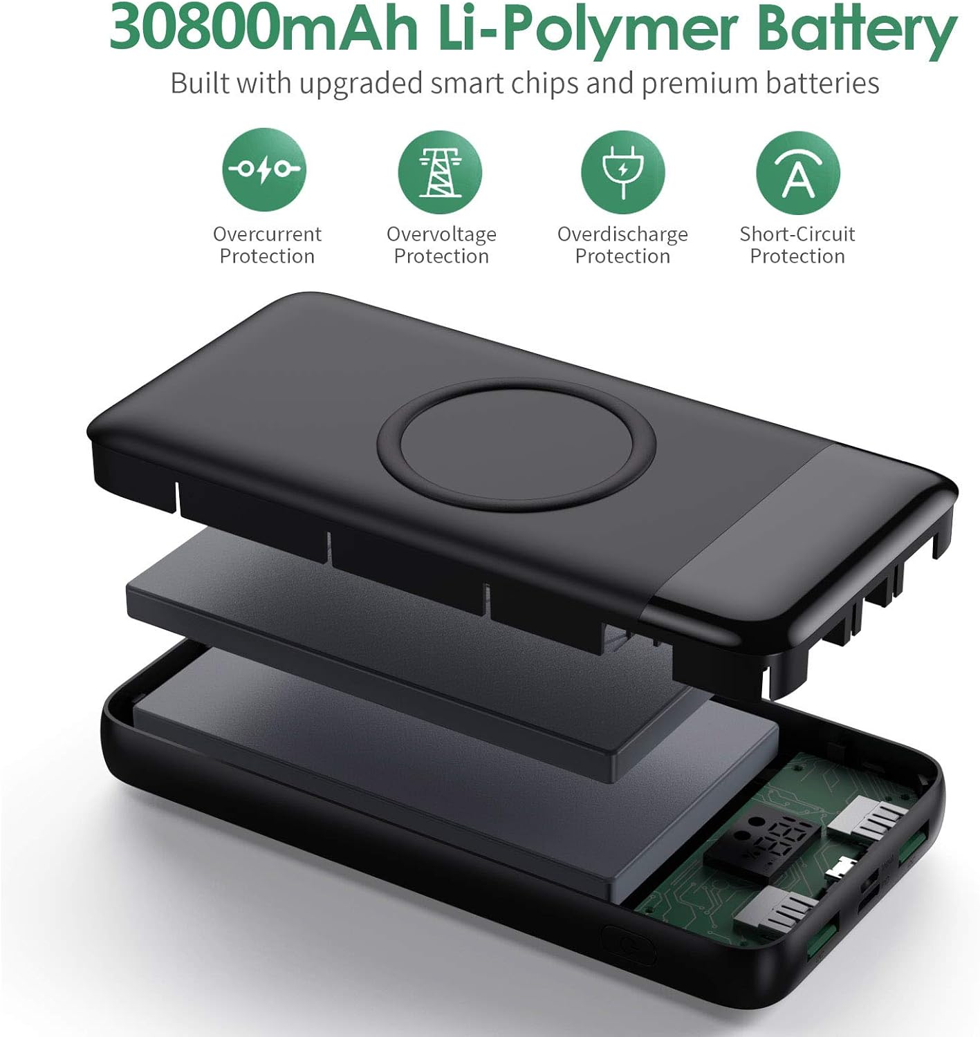 Cargador portátil inalámbrico 30800 mAh (USADO)