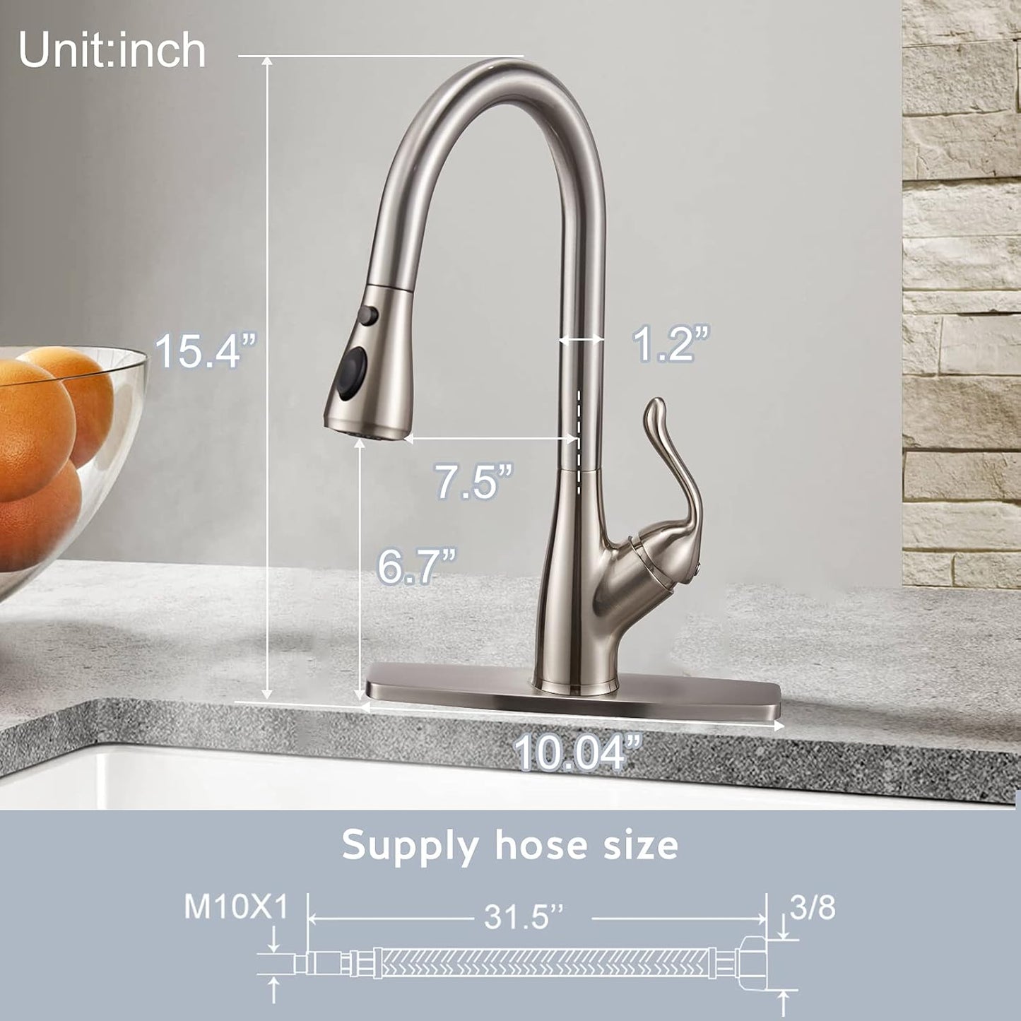 Grifo de cocina moderno con rociador extraíble de una sola manija.