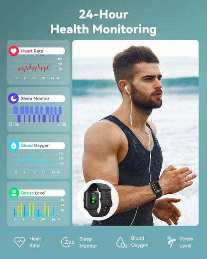 Reloj inteligente para hombres y mujeres,P68 impermeable.