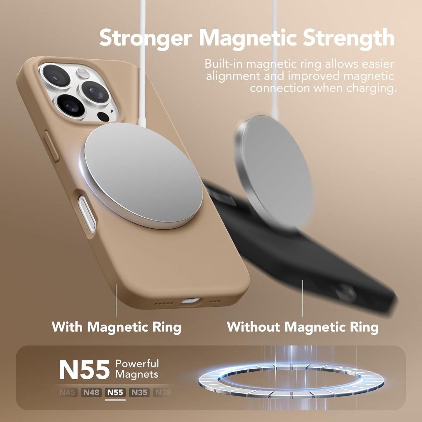 Funda GONEZ magnética para iPhone 16 Pro Max, Magsafe.