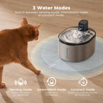 Fuente de agua Smartoo, inalámbrica para gatos de acero inoxidable.