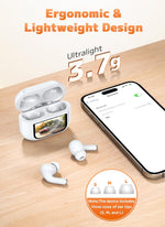 Auriculares inalámbricos Bluetooth 5.4, con visualización táctil.