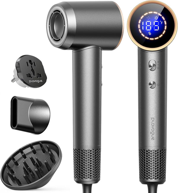 Secador de Cabello Plavogue, 110-220V, con difusor, iónico, alta velocidad.