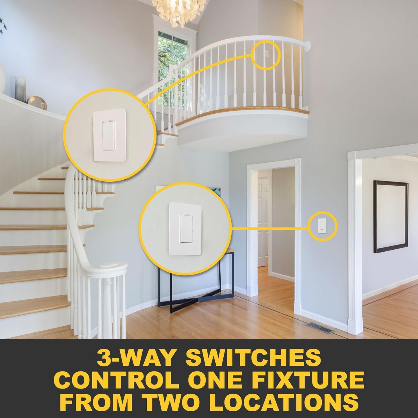 Interruptor de pared Faith [Paquete de 8] paleta decorativa 3 vías