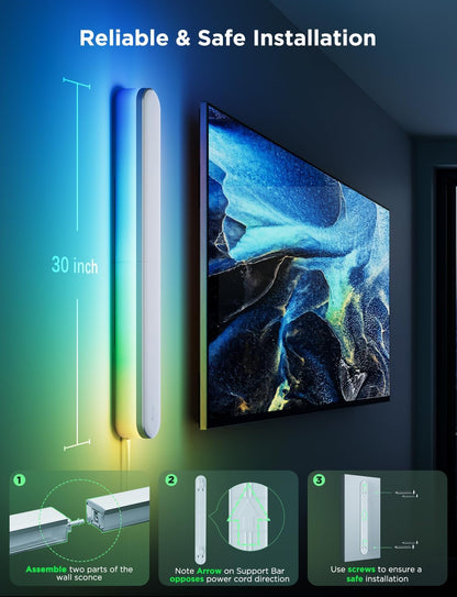 Juego de dos luces de montaje en pared Govee, Regulables (USADO)