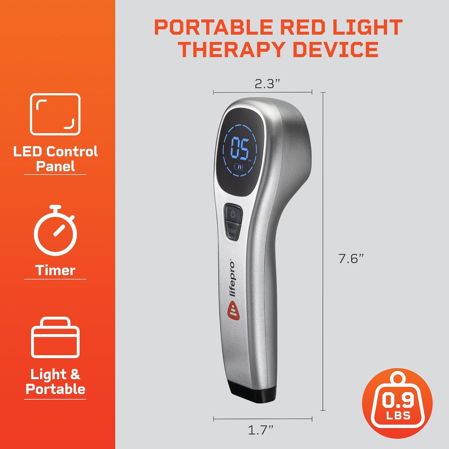 LifePro Dispositivo de terapia de luz roja portátil para cuerpo.