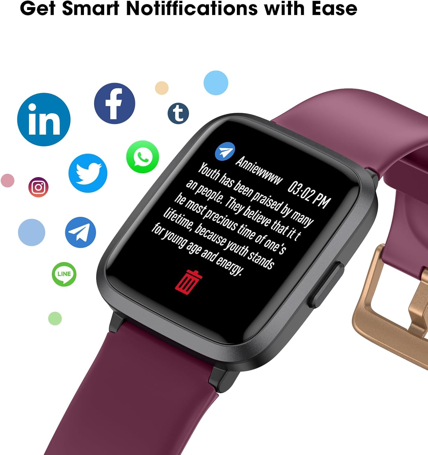 Reloj inteligente EURANS de 41 mm, podómetro, actividad física.