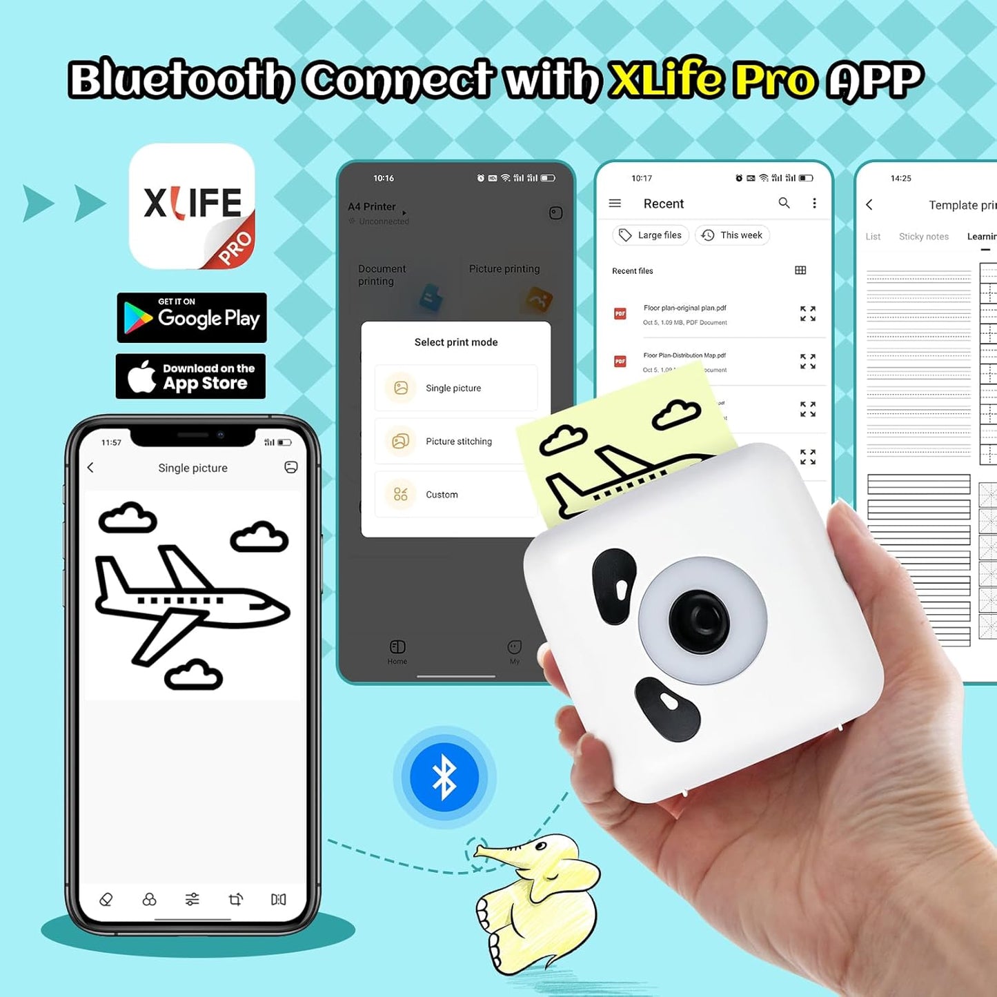 Vretti Mini impresora térmica portátil de bolsillo.