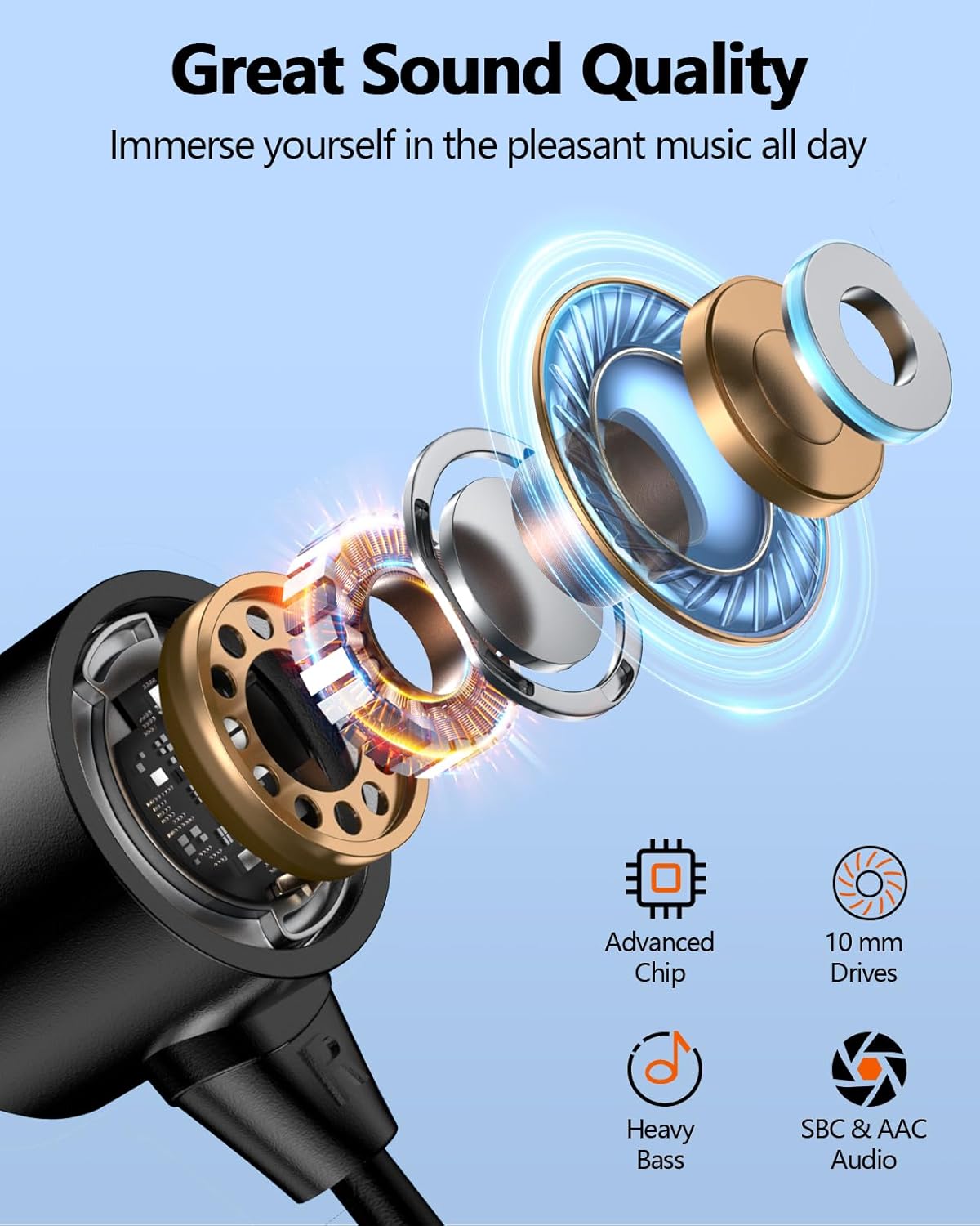 NANAMI - Auriculares inalámbricos Bluetooth alta fidelidad