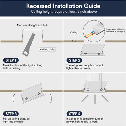 Lámpara de techo inteligente, luz de cielo azul, 30 X 60 cm.