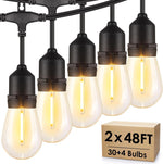 Cadena de luces para exteriores de 96 pies (2 x 48) (USADA).
