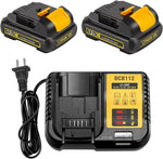 Kit de 2 baterías DCB120 de 3.0 A con cargador, compatible Dewalt.