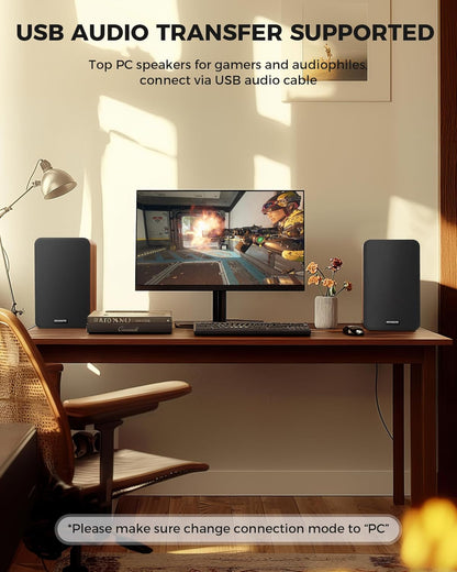 Altavoces de estantería, 36W Bluetooth 5.4, audio digital 5", AUX-RCA.