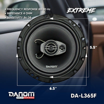 Altavoces coaxiales de 3 vías, 6.5" rango completo, 250W, para coche.