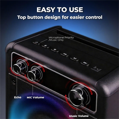 Máquina de karaoke, Vosoco T-03, con 2 micrófonos inalámbricos.