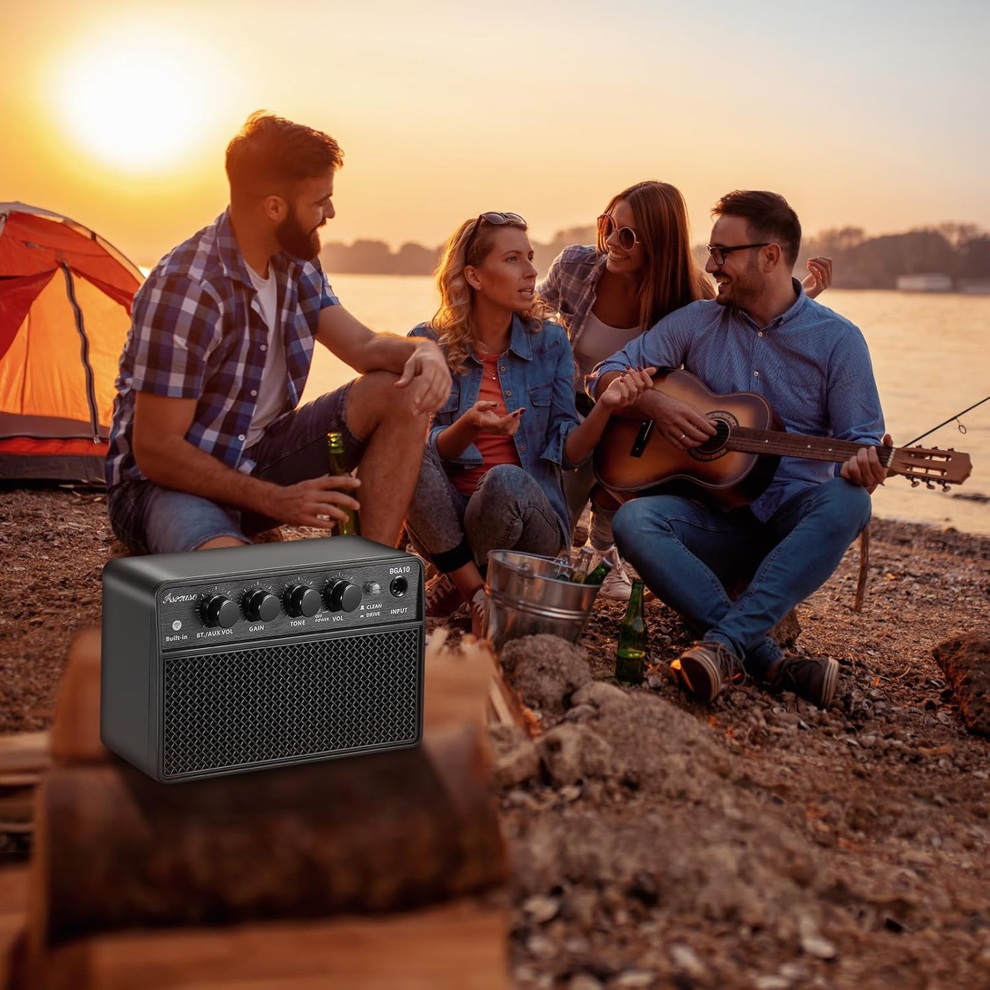 Amplificador de guitarra eléctrica portátil de 10W, Asmuse BGA-10.