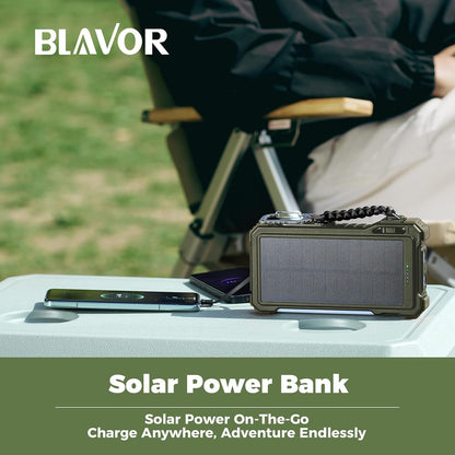 Cargador Solar Blavor PN-W39, con cables, para Samsung, Apple (USADO)