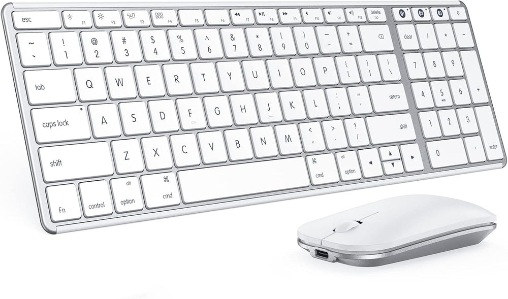 Teclado y mouse Bluetooth, Seenda, recargable, delgado, inalámbrico.