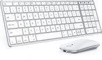 Teclado y mouse Bluetooth, Seenda, recargable, delgado, inalámbrico.