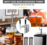 Torre Kegerator de acero inoxidable, Ferroday 3", Grifo doble