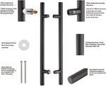 Manija de puerta de acero inoxidable, 48", acabado negro mate.